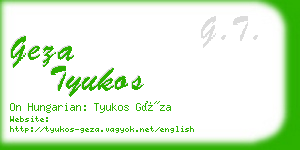 geza tyukos business card